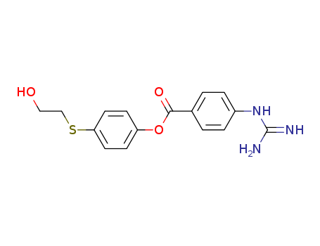 Benzoic acid, 4-[(aminoiminomethyl)amino]-, 4-[(2-hydroxyethyl)thio]phenyl ester