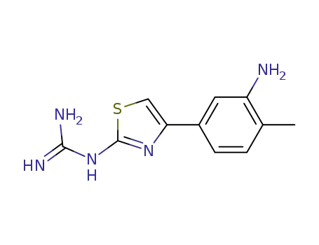 Molecular Structure of 88540-94-7 (Guanidine, [4-(3-amino-4-methylphenyl)-2-thiazolyl]-)