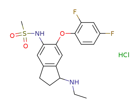 Molecular Structure of 88040-99-7 (Methanesulfonamide,
N-[6-(2,4-difluorophenoxy)-1-(ethylamino)-2,3-dihydro-1H-inden-5-yl]-,
monohydrochloride)