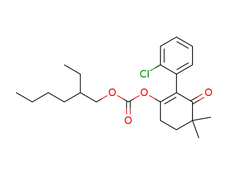Molecular Structure of 90140-95-7 (Carbonic acid, 2-(2-chlorophenyl)-4,4-dimethyl-3-oxo-1-cyclohexen-1-yl
2-ethylhexyl ester)