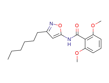 Molecular Structure of 82559-76-0 (Benzamide, N-(3-hexyl-5-isoxazolyl)-2,6-dimethoxy-)