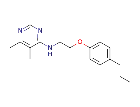 Molecular Structure of 83954-32-9 (4-Pyrimidinamine, 5,6-dimethyl-N-[2-(2-methyl-4-propylphenoxy)ethyl]-)