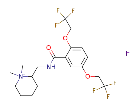 Molecular Structure of 57415-61-9 (Piperidinium,
2-[[[2,5-bis(2,2,2-trifluoroethoxy)benzoyl]amino]methyl]-1,1-dimethyl-,
iodide)