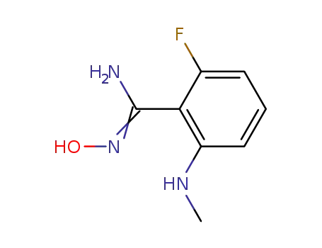 Molecular Structure of 190011-99-5 (Benzenecarboximidamide, 2-fluoro-N-hydroxy-6-(methylamino)-)
