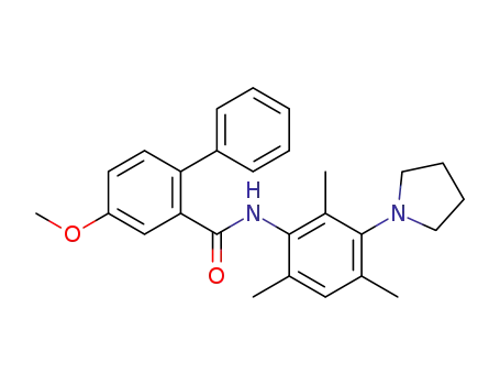 Molecular Structure of 749268-02-8 ([1,1'-Biphenyl]-2-carboxamide,
4-methoxy-N-[2,4,6-trimethyl-3-(1-pyrrolidinyl)phenyl]-)