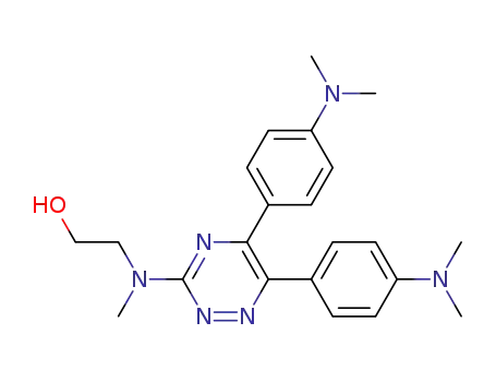 Molecular Structure of 59663-62-6 (Ethanol,
2-[[5,6-bis[4-(dimethylamino)phenyl]-1,2,4-triazin-3-yl]methylamino]-)