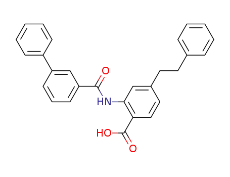 Molecular Structure of 890315-08-9 (Benzoic acid, 2-[([1,1'-biphenyl]-3-ylcarbonyl)amino]-4-(2-phenylethyl)-)