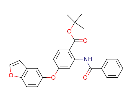 Molecular Structure of 890315-21-6 (Benzoic acid, 4-(5-benzofuranyloxy)-2-(benzoylamino)-,
1,1-dimethylethyl ester)
