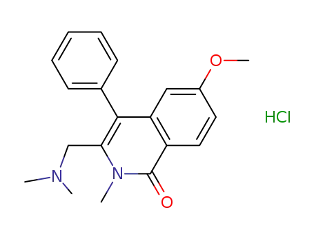 Molecular Structure of 405165-77-7 (1(2H)-Isoquinolinone,
3-[(dimethylamino)methyl]-6-methoxy-2-methyl-4-phenyl-,
monohydrochloride)