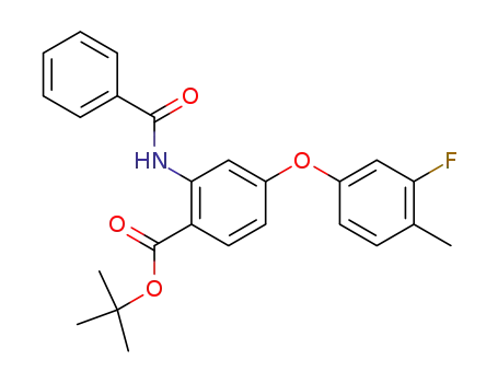 Molecular Structure of 890315-17-0 (Benzoic acid, 2-(benzoylamino)-4-(3-fluoro-4-methylphenoxy)-,
1,1-dimethylethyl ester)