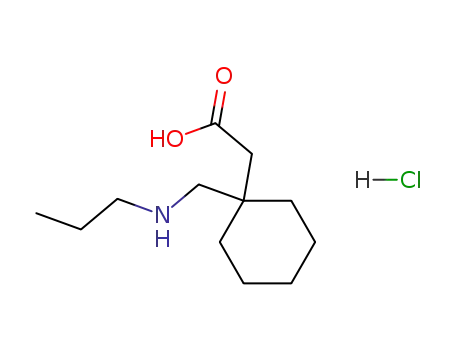 Molecular Structure of 66025-02-3 (Cyclohexaneacetic acid, 1-[(propylamino)methyl]-, hydrochloride)