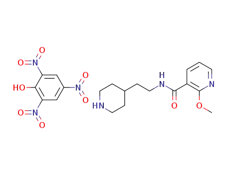 Molecular Structure of 58804-13-0 (3-Pyridinecarboxamide, 2-methoxy-N-[2-(4-piperidinyl)ethyl]-, compd.
with 2,4,6-trinitrophenol (1:1))