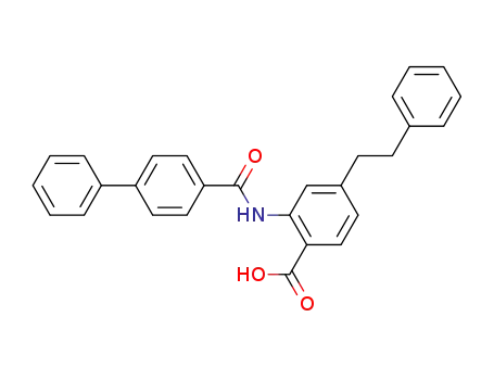 Molecular Structure of 890315-09-0 (Benzoic acid, 2-[([1,1'-biphenyl]-4-ylcarbonyl)amino]-4-(2-phenylethyl)-)