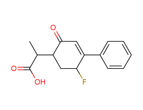Molecular Structure of 62741-80-4 (3-Cyclohexene-1-acetic acid, 5-fluoro-a-methyl-2-oxo-4-phenyl-)