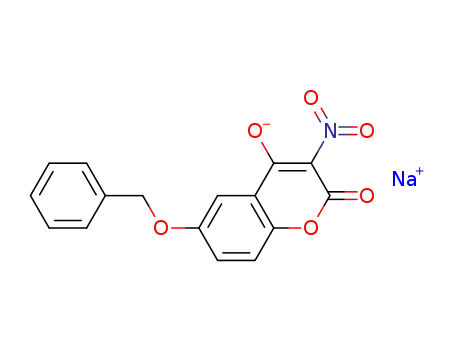 Molecular Structure of 55005-15-7 (2H-1-Benzopyran-2-one, 4-hydroxy-3-nitro-6-(phenylmethoxy)-, sodium
salt)
