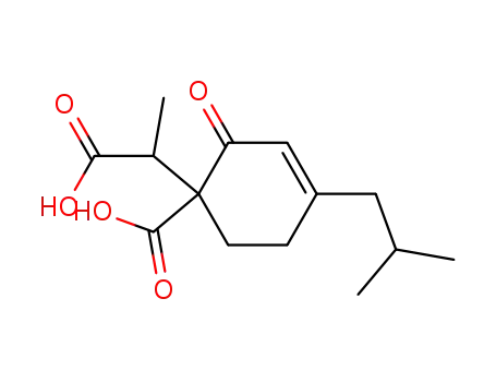 Molecular Structure of 62741-75-7 (3-Cyclohexene-1-acetic acid,
1-carboxy-a-methyl-4-(2-methylpropyl)-2-oxo-)