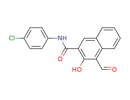 Molecular Structure of 52084-82-9 (2-Naphthalenecarboxamide, N-(4-chlorophenyl)-4-formyl-3-hydroxy-)