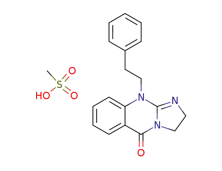 Molecular Structure of 55536-60-2 (Imidazo[2,1-b]quinazolin-5(3H)-one, 2,10-dihydro-10-(2-phenylethyl)-,monomethanesulfonate)