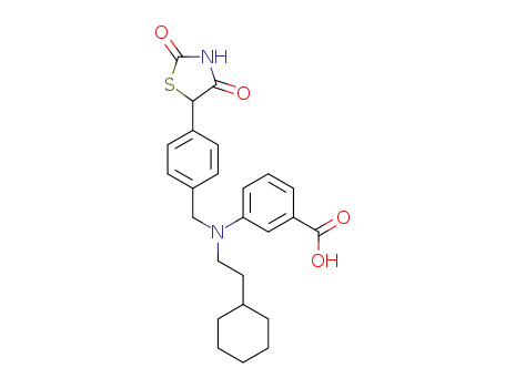 Benzoic acid,
3-[(2-cyclohexylethyl)[[4-(2,4-dioxo-5-thiazolidinyl)phenyl]methyl]amino]-