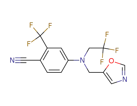 Molecular Structure of 916808-80-5 (Benzonitrile,
4-[(5-oxazolylmethyl)(2,2,2-trifluoroethyl)amino]-2-(trifluoromethyl)-)