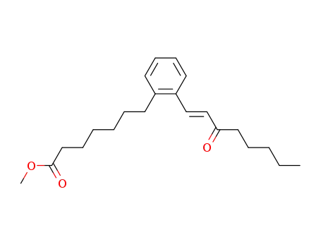 Molecular Structure of 64019-89-2 (Benzeneheptanoic acid, 2-(3-oxo-1-octenyl)-, methyl ester, (E)-)