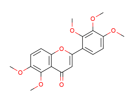 Molecular Structure of 113738-80-0 (4H-1-Benzopyran-4-one, 5,6-dimethoxy-2-(2,3,4-trimethoxyphenyl)-)
