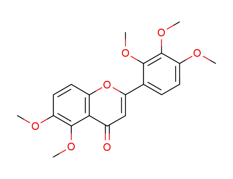 Molecular Structure of 113738-80-0 (4H-1-Benzopyran-4-one, 5,6-dimethoxy-2-(2,3,4-trimethoxyphenyl)-)