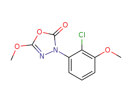 Molecular Structure of 60931-40-0 (1,3,4-Oxadiazol-2(3H)-one, 3-(2-chloro-3-methoxyphenyl)-5-methoxy-)