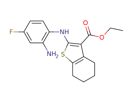 Benzo[b]thiophene-3-carboxylic acid,
2-[(2-amino-4-fluorophenyl)amino]-4,5,6,7-tetrahydro-, ethyl ester