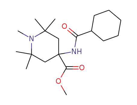 Molecular Structure of 63317-57-7 (4-Piperidinecarboxylic acid,
4-[(cyclohexylcarbonyl)amino]-1,2,2,6,6-pentamethyl-, methyl ester)