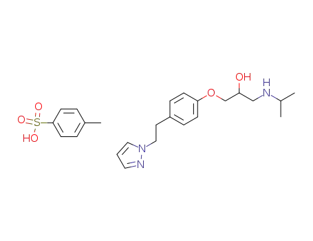 Molecular Structure of 80200-41-5 (2-Propanol,
1-[(1-methylethyl)amino]-3-[4-[2-(1H-pyrazol-1-yl)ethyl]phenoxy]-,
mono(4-methylbenzenesulfonate) (salt))