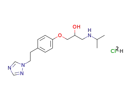 Molecular Structure of 80200-42-6 (2-Propanol,
1-[(1-methylethyl)amino]-3-[4-[2-(1H-1,2,4-triazol-1-yl)ethyl]phenoxy]-,
dihydrochloride)