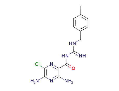Molecular Structure of 1163-45-7 (Pyrazinecarboxamide,
3,5-diamino-6-chloro-N-[imino[[(4-methylphenyl)methyl]amino]methyl]-)