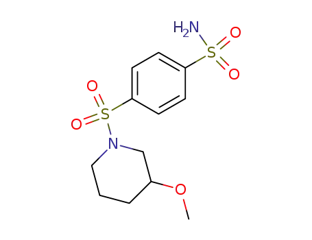 Molecular Structure of 55619-35-7 (Benzenesulfonamide, 4-[(3-methoxy-1-piperidinyl)sulfonyl]-)