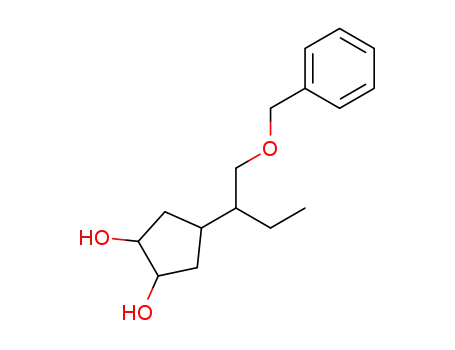 Molecular Structure of 61032-33-5 (1,2-Cyclopentanediol, 4-[1-[(phenylmethoxy)methyl]propyl]-)