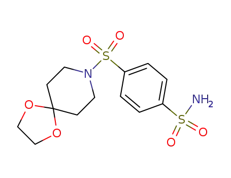 Molecular Structure of 55619-38-0 (Benzenesulfonamide, 4-(1,4-dioxa-8-azaspiro[4.5]dec-8-ylsulfonyl)-)