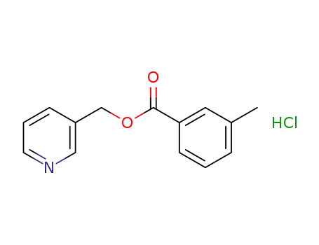 Molecular Structure of 66834-04-6 (Benzoic acid, 3-methyl-, 3-pyridinylmethyl ester, hydrochloride)