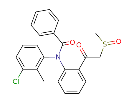 Molecular Structure of 69588-22-3 (Benzamide,
N-(3-chloro-2-methylphenyl)-N-[2-[(methylsulfinyl)acetyl]phenyl]-)