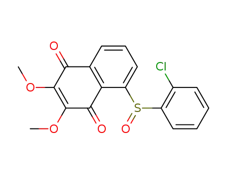 Molecular Structure of 89227-13-4 (1,4-Naphthalenedione, 5-[(2-chlorophenyl)sulfinyl]-2,3-dimethoxy-)