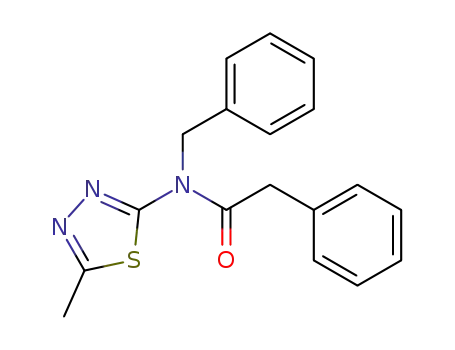 Molecular Structure of 62347-14-2 (Benzeneacetamide,
N-(5-methyl-1,3,4-thiadiazol-2-yl)-N-(phenylmethyl)-)