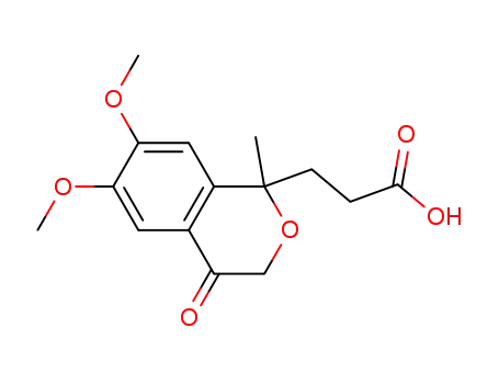 Molecular Structure of 63933-11-9 (1H-2-Benzopyran-1-propanoic acid,
3,4-dihydro-6,7-dimethoxy-1-methyl-4-oxo-)
