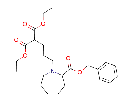 Molecular Structure of 61212-38-2 (Propanedioic acid,
[3-[hexahydro-2-[(phenylmethoxy)carbonyl]-1H-azepin-1-yl]propyl]-,
diethyl ester)