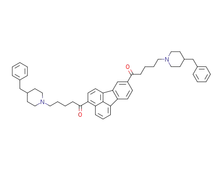 Molecular Structure of 35802-06-3 (1-Pentanone,
1,1'-(3,9-fluoranthenediyl)bis[5-[4-(phenylmethyl)-1-piperidinyl]-)