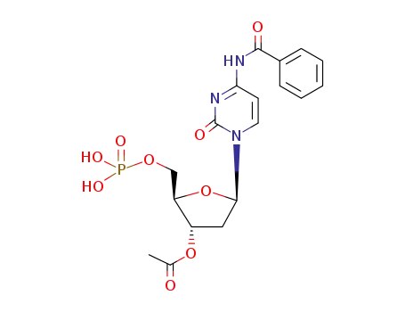 Molecular Structure of 23701-96-4 (5'-Cytidylic acid, N-benzoyl-2'-deoxy-, 3'-acetate)