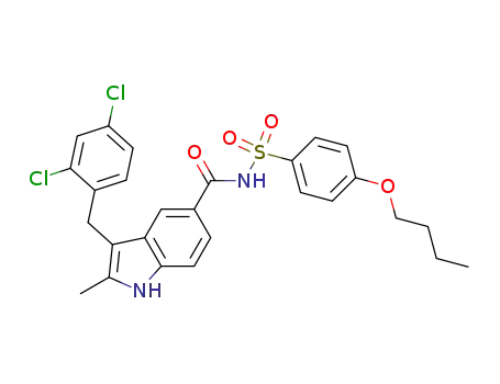5-((4-n-butoxybenzene)sulfonylcarbamoyl)-3-(2,4-dichlorobenzyl)-2-methylindole