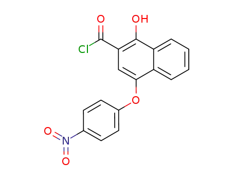 Molecular Structure of 21894-08-6 (2-Naphthalenecarbonyl chloride, 1-hydroxy-4-(4-nitrophenoxy)-)