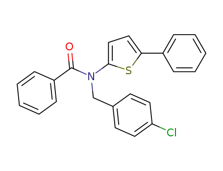 Molecular Structure of 62188-00-5 (Benzamide, N-[(4-chlorophenyl)methyl]-N-(5-phenyl-2-thienyl)-)
