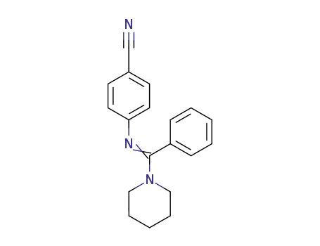 Molecular Structure of 62718-37-0 (Piperidine, 1-[[(4-cyanophenyl)imino]phenylmethyl]-)