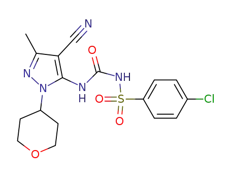 Benzenesulfonamide,
4-chloro-N-[[[4-cyano-3-methyl-1-(tetrahydro-2H-pyran-4-yl)-1H-pyrazol-
5-yl]amino]carbonyl]-