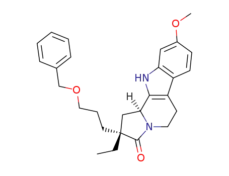 2-(3-benzyloxy-propyl)-2-ethyl-9-methoxy-1,2,5,6,11,11b-hexahydro-indolizino[8,7-<i>b</i>]indol-3-one